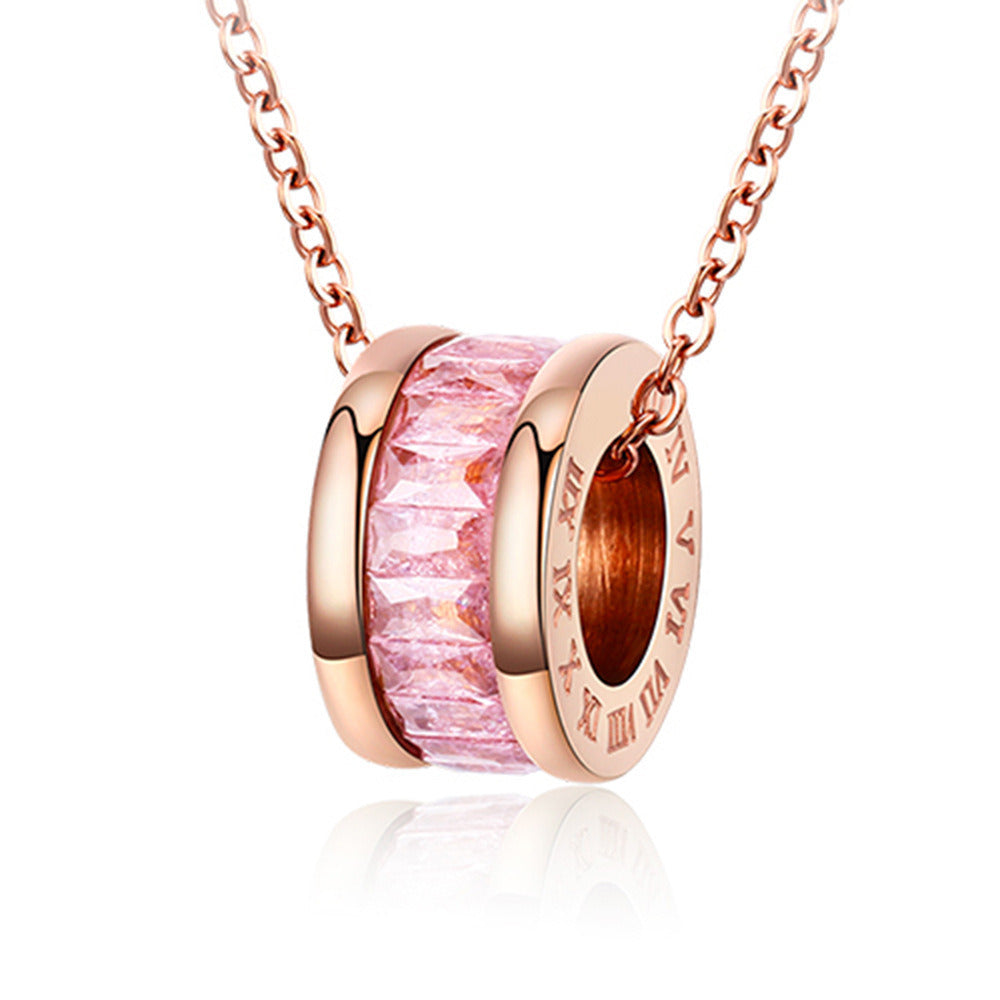 Fu Bead Silver Plated Rose Gold Pendant