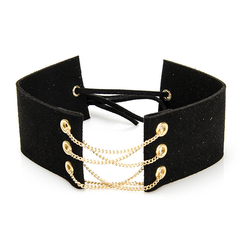 Chain Bow Ethnic Chain Fleece Necklace