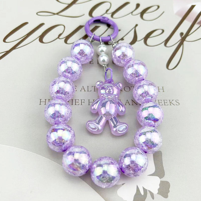 Burst Beads Luminous Bear Pendant Mobile Phone Charm