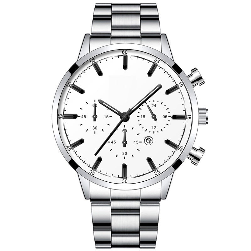 Men's Stainless Steel Fashion Calendar Quartz Watch