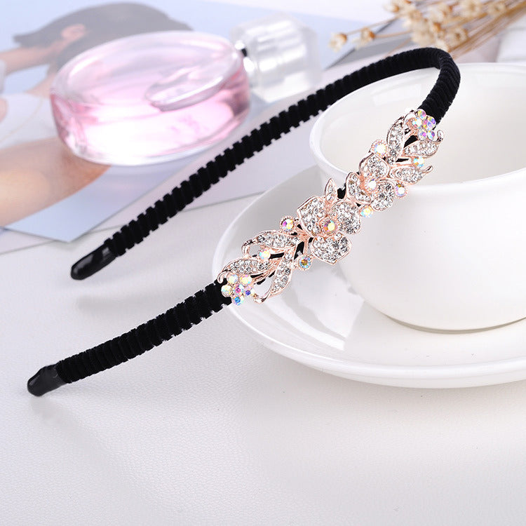 Rhinestone Bow Headband For Women Head Accessories