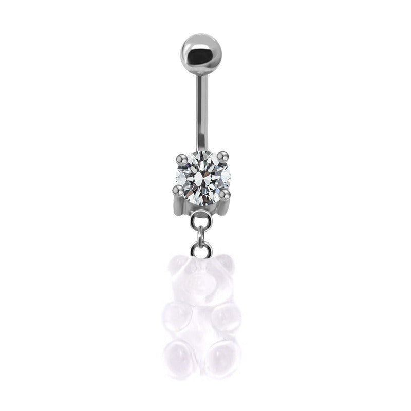 Bear Belly Animal Navel Ring Human Body Piercing Accessories