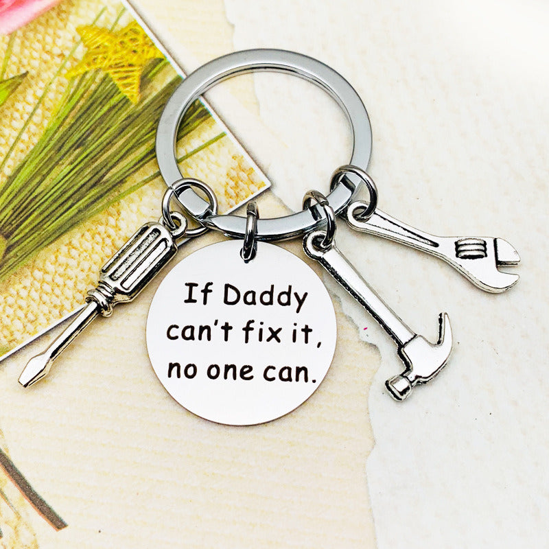 Father's Day Keychain Stainless Steel Hammer