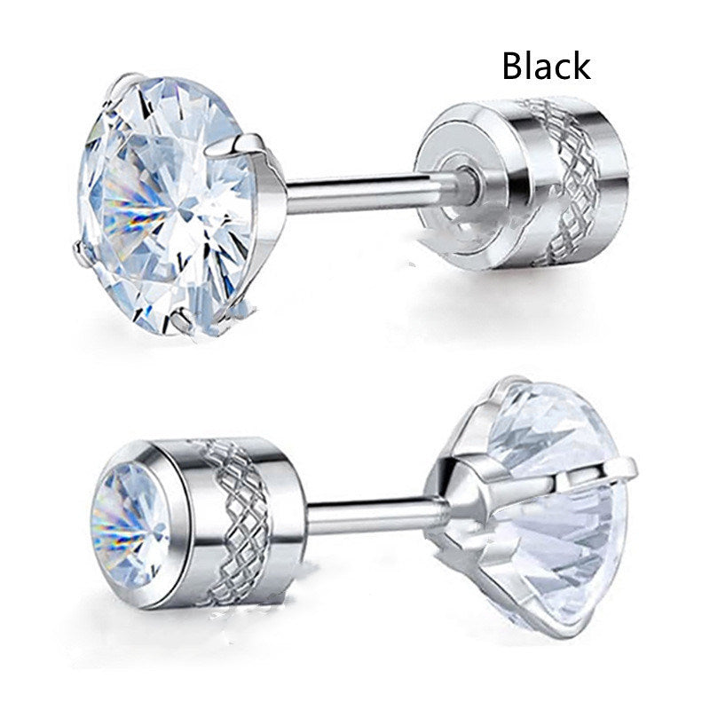 Fashion Barbell Double-headed Rhinestone-encrusted Earrings