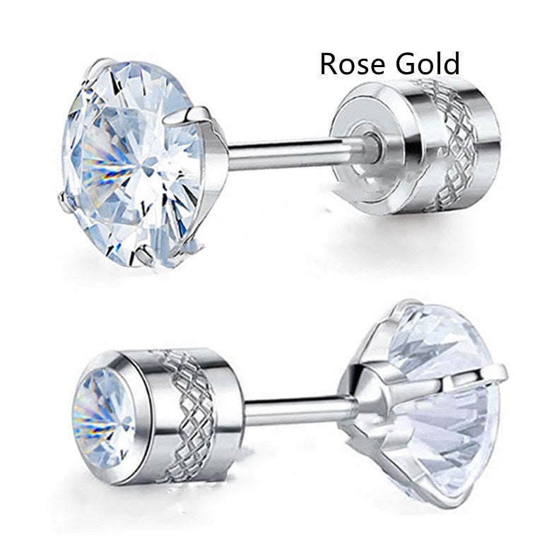 Fashion Barbell Double-headed Rhinestone-encrusted Earrings