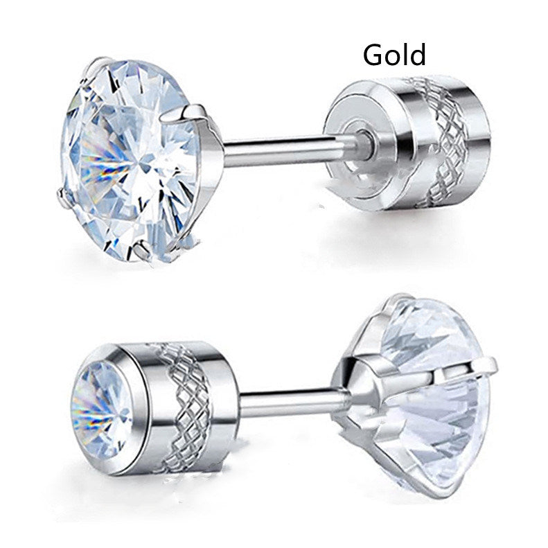 Fashion Barbell Double-headed Rhinestone-encrusted Earrings