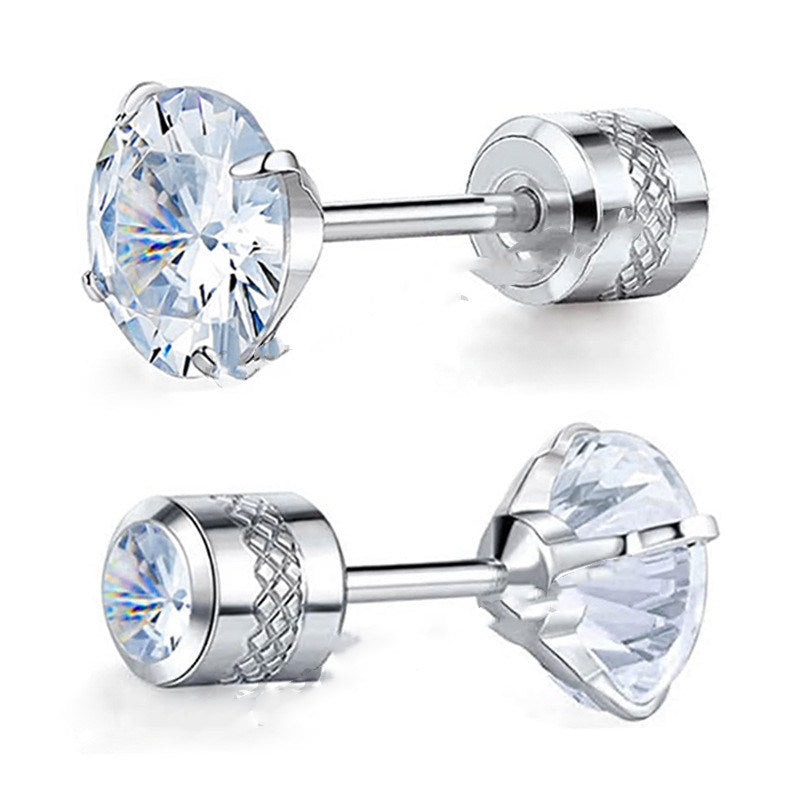 Fashion Barbell Double-headed Rhinestone-encrusted Earrings