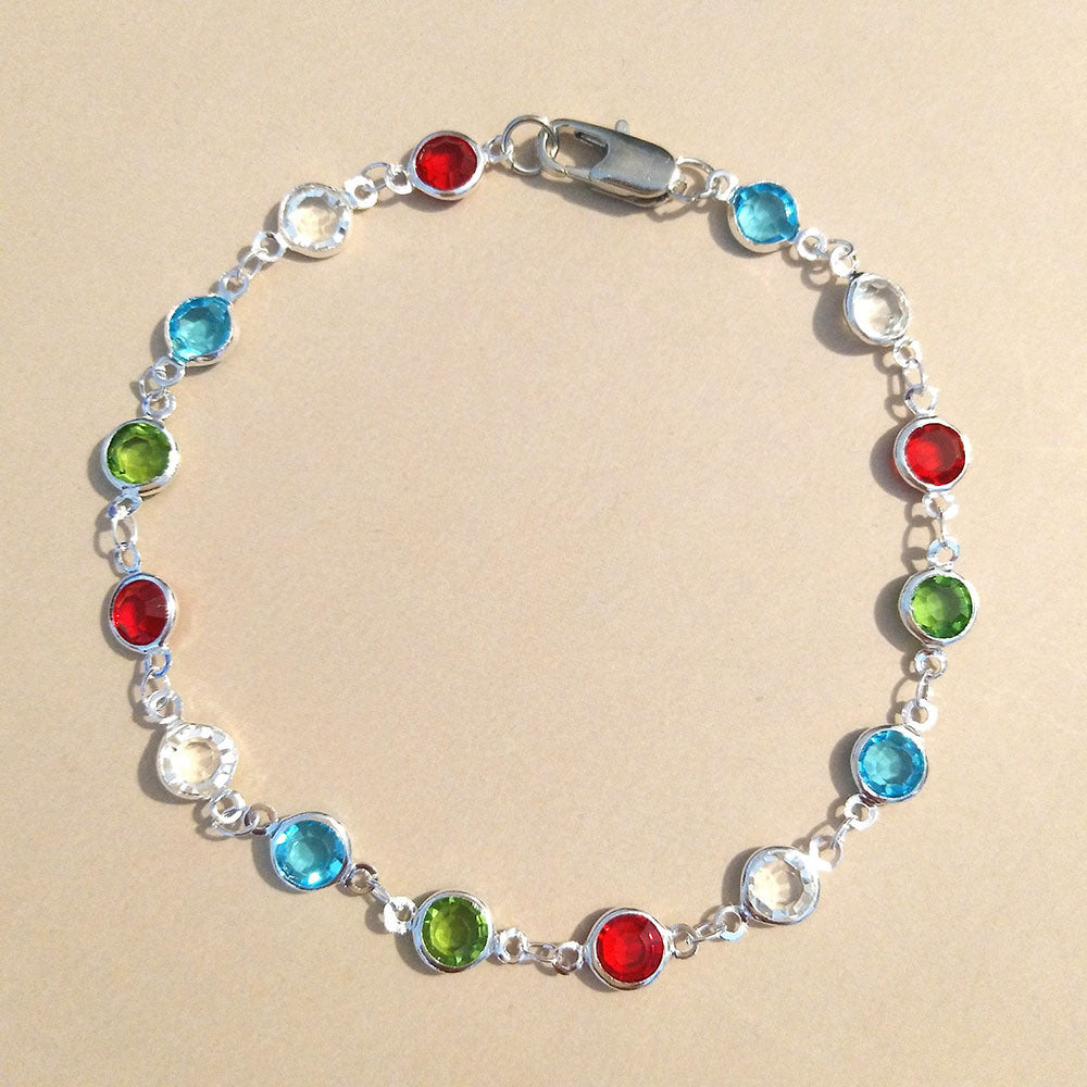 Multi-Color Micro-inlaid Rainbow Crystal Anklet For Women