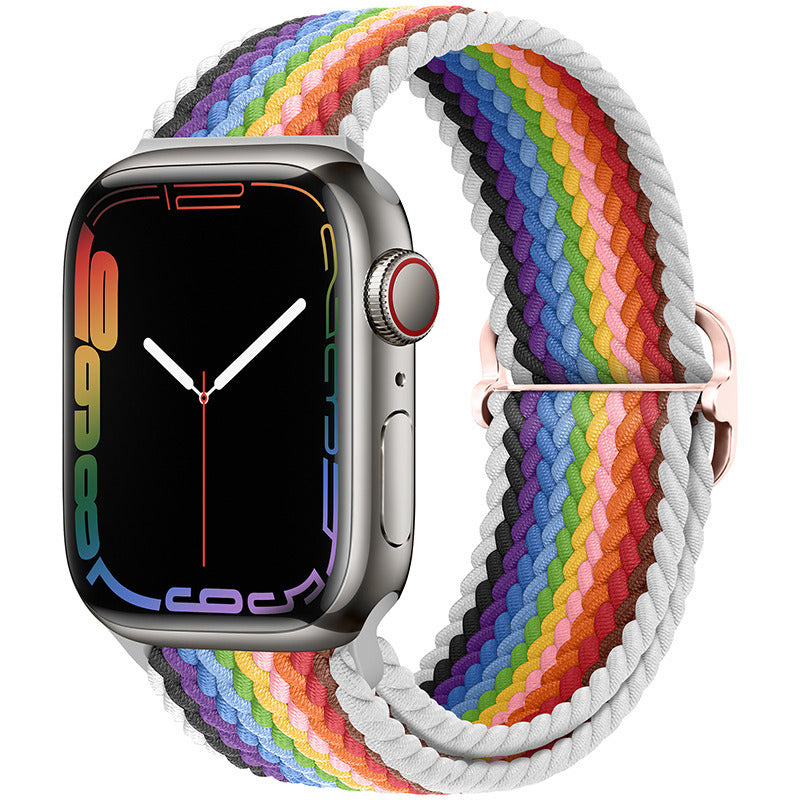 Apple Watch Watchband Adjustable Nylon Braided For Apple Watch7 Strap
