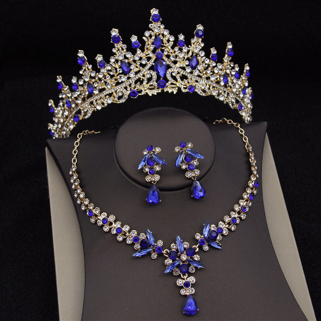 Royal Queen Bridal Jewelry Sets For Women Luxury Tiaras Crow