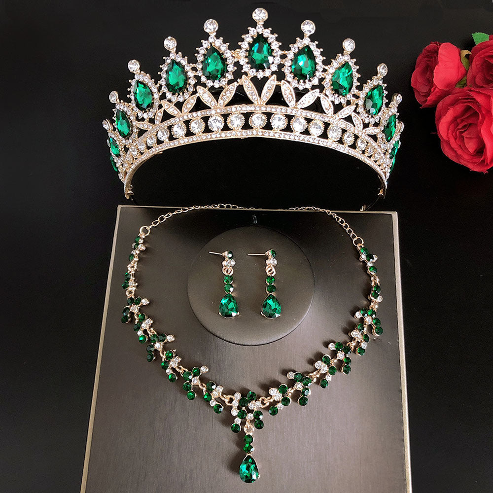 Royal Queen Bridal Jewelry Sets For Women Luxury Tiaras Crow