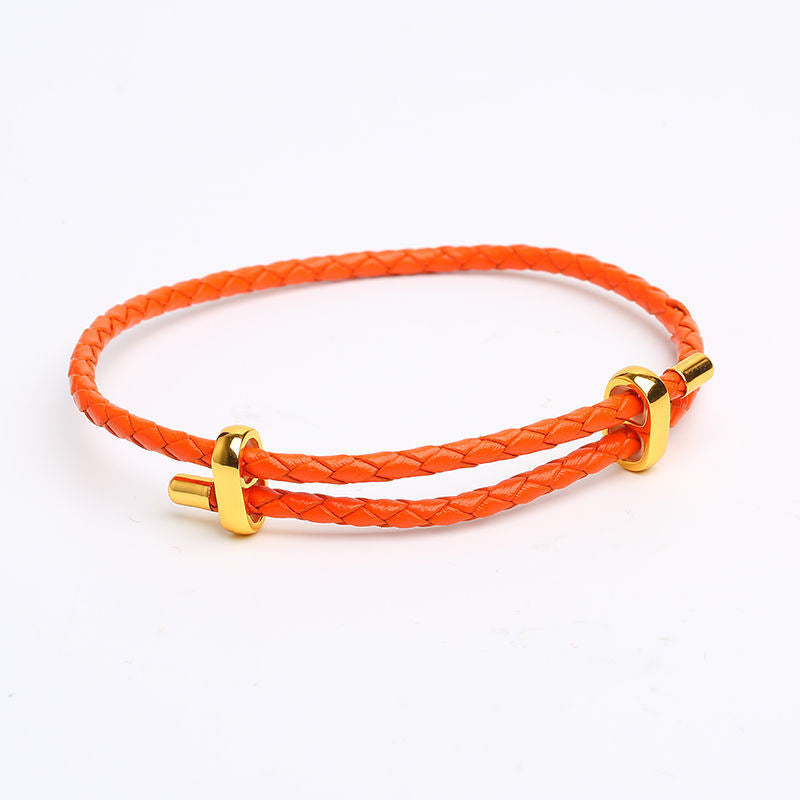 Adjustable Leather Rope Bracelet Wrist String Large Hole Bead Rope