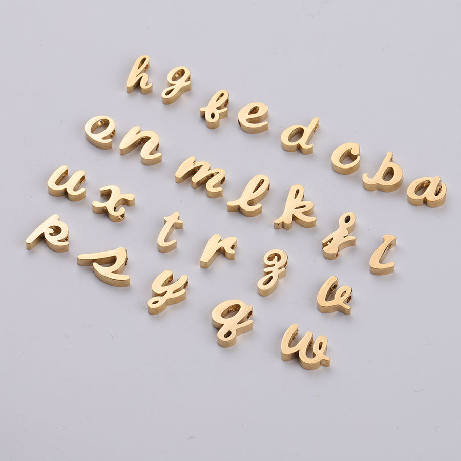 Stainless Steel English Letter Beads A- Z Letters Small Hole Beads 1 8mmdiy Accessories Beads