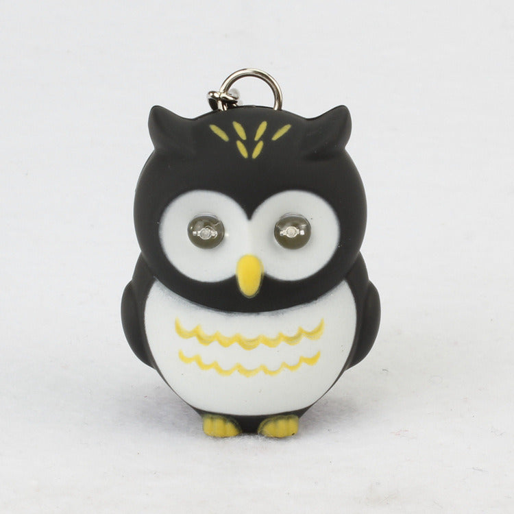 Luminous Sound Cartoon Owl Car Interior Design Accessories Keychain Pendant