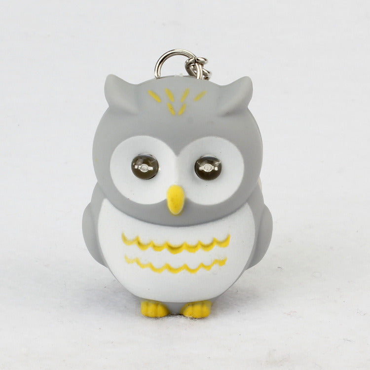 Luminous Sound Cartoon Owl Car Interior Design Accessories Keychain Pendant