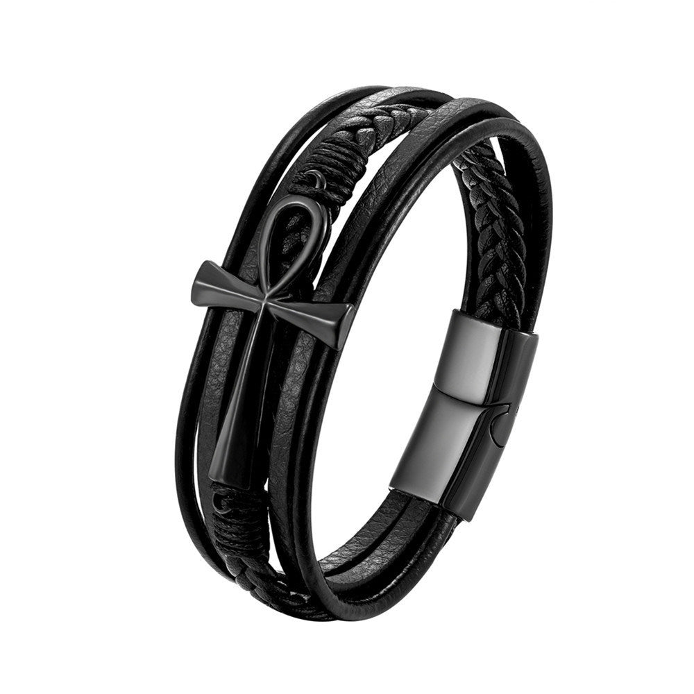 Men's Fashion Multi-layer Braided Leather Bracelet