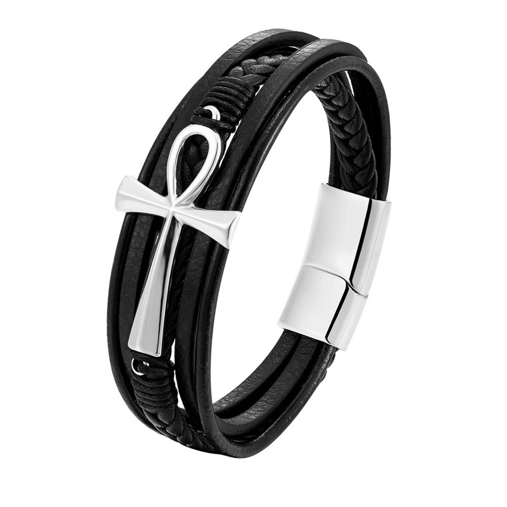 Men's Fashion Multi-layer Braided Leather Bracelet