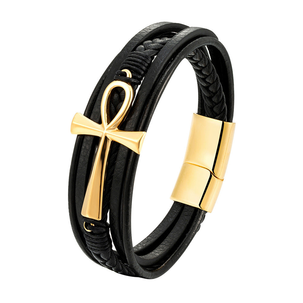 Men's Fashion Multi-layer Braided Leather Bracelet