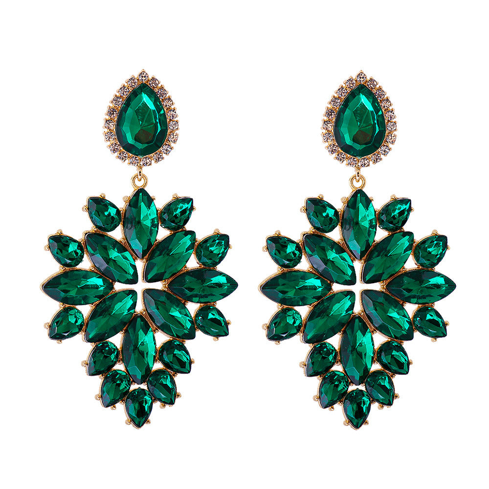 Stylish Colored Diamond Series Alloy Geometric Earrings