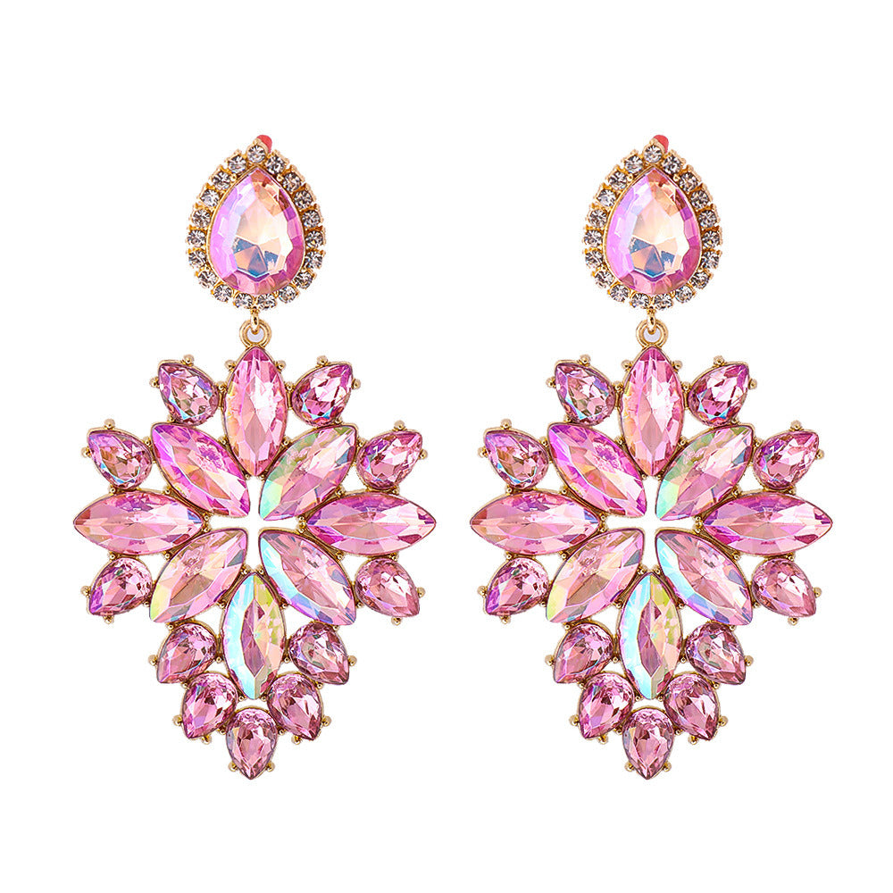 Stylish Colored Diamond Series Alloy Geometric Earrings