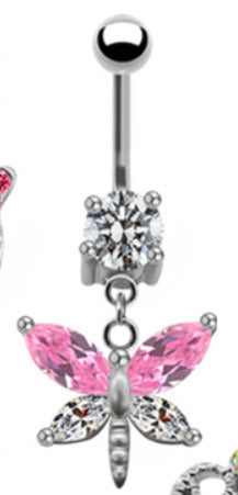 Suit Belly Ring Dragonfly Butterfly