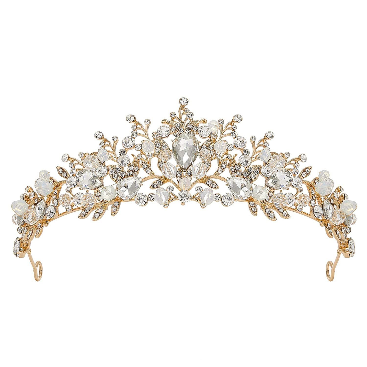 Women's Rhinestone Pearl Handmade Crown