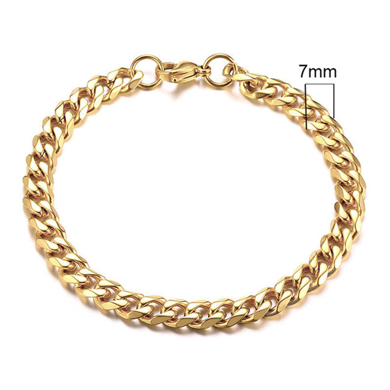 Men's Stainless Steel Gold Plated Handwork