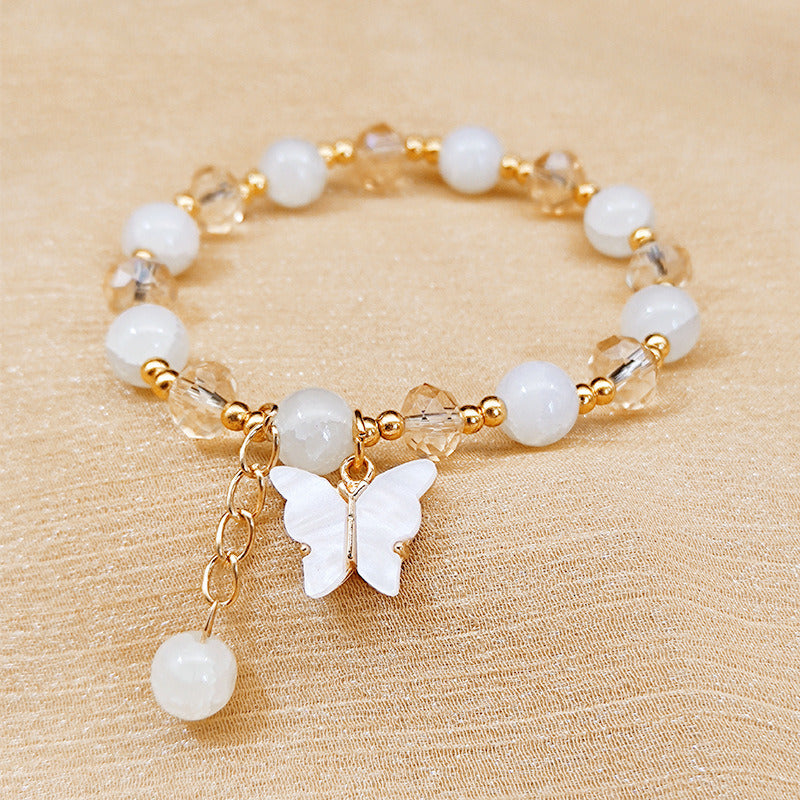 Women's Fashion Imitation Jade Cracked Crystal Bracelet