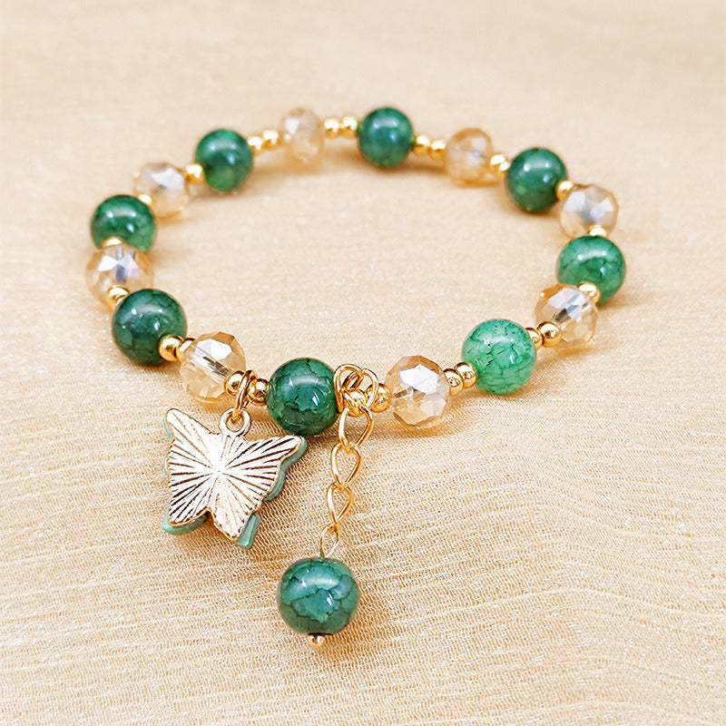 Women's Fashion Imitation Jade Cracked Crystal Bracelet