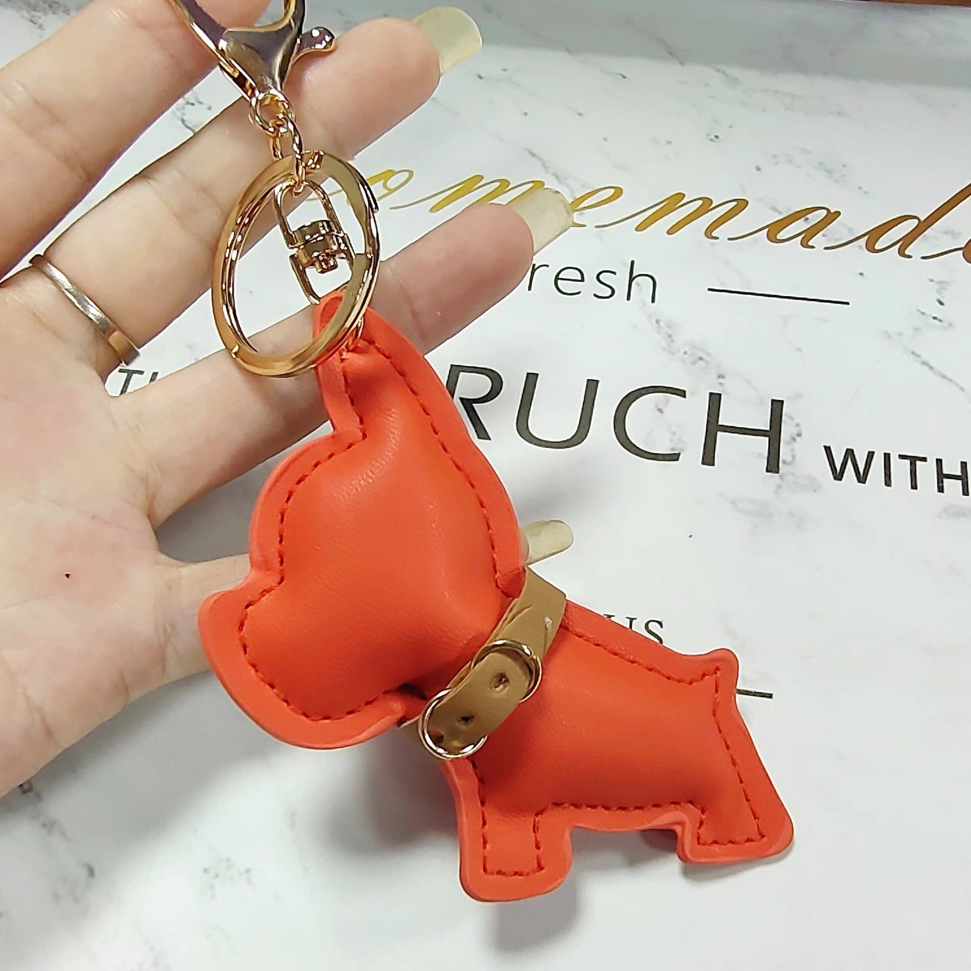 Cartoon Fadou Puppy PU Leather Key Chain