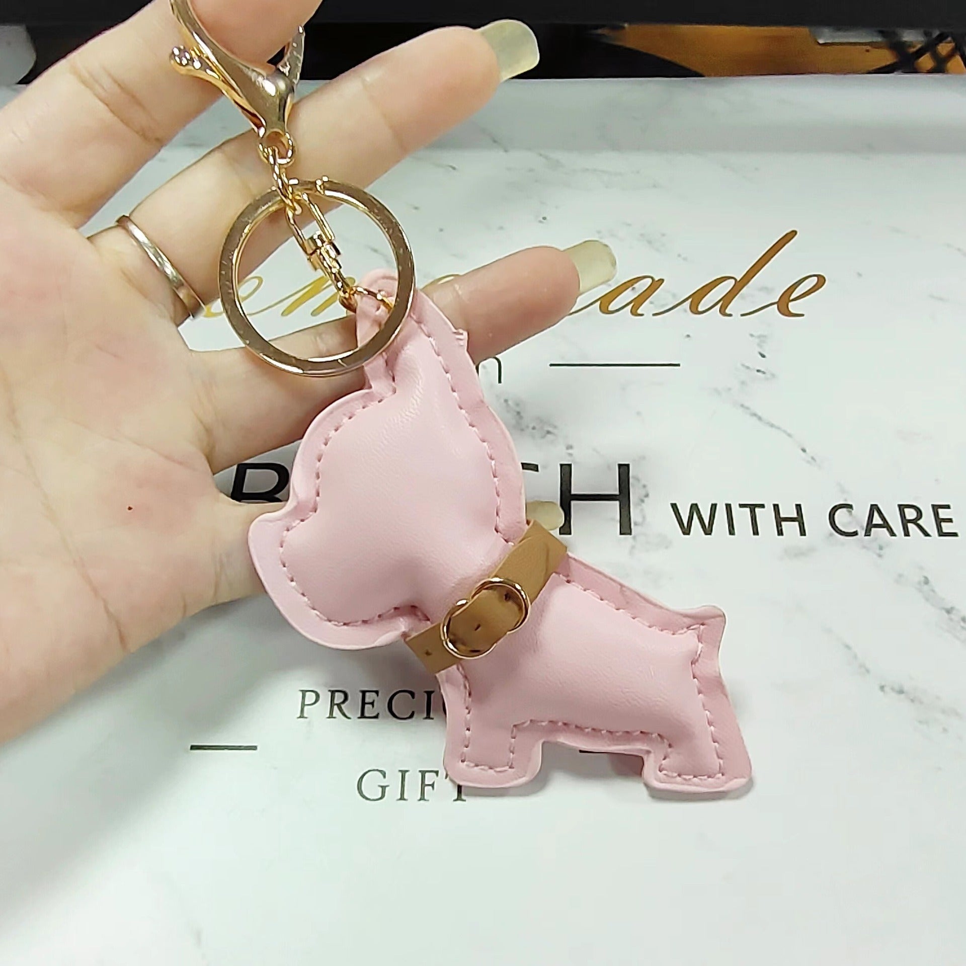 Cartoon Fadou Puppy PU Leather Key Chain