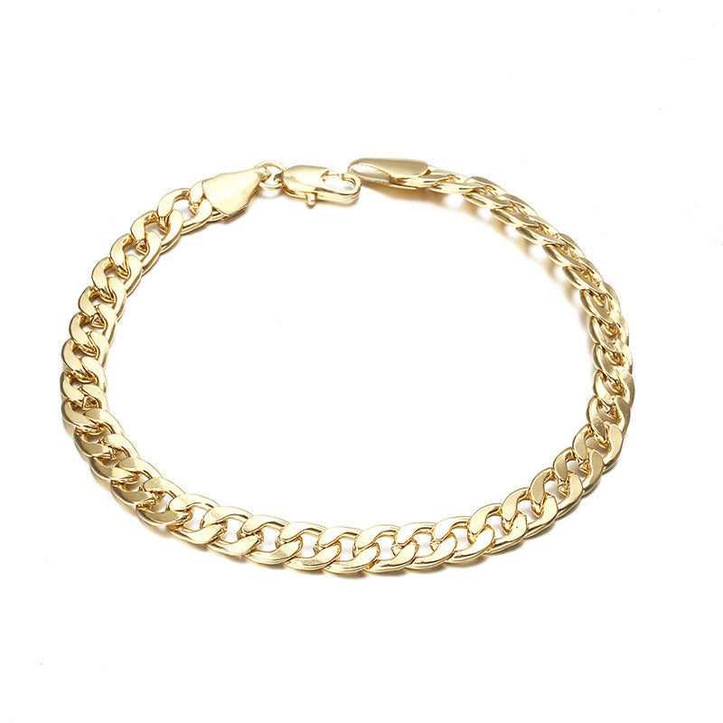 European And American Men's Gold Bracelet