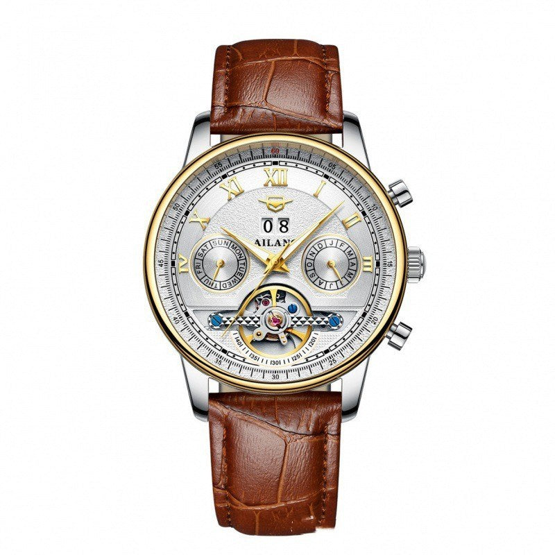 Automatic Mechanical Sun Moon Stars Business Men's Watch