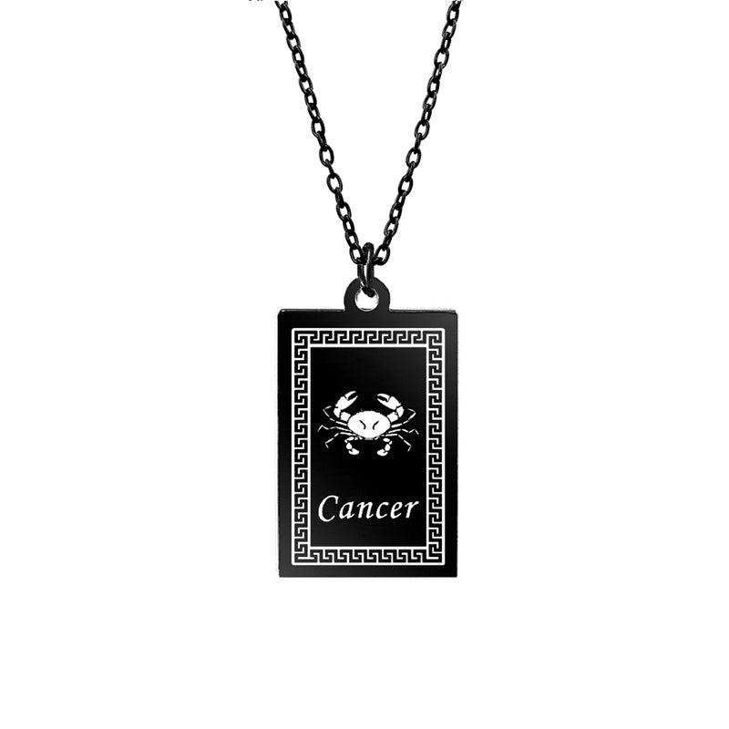 12 Zodiac Constellation Stainless Steel Pendant Necklace