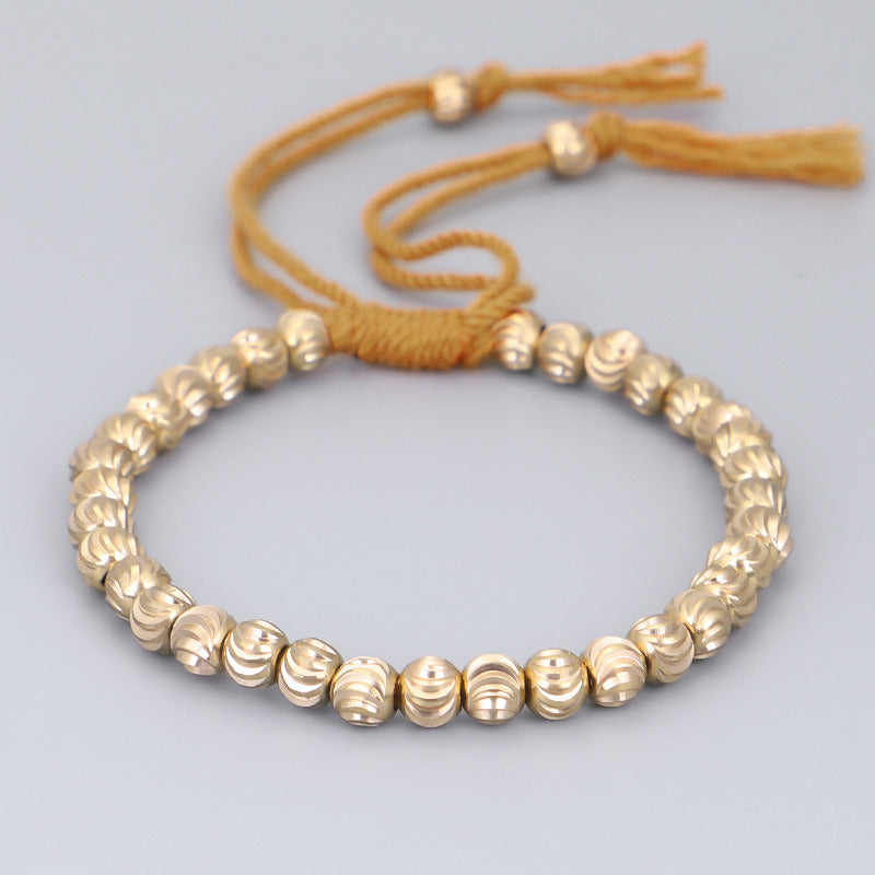 Hand-woven Creative Shaped Copper Beads Play Bracelet