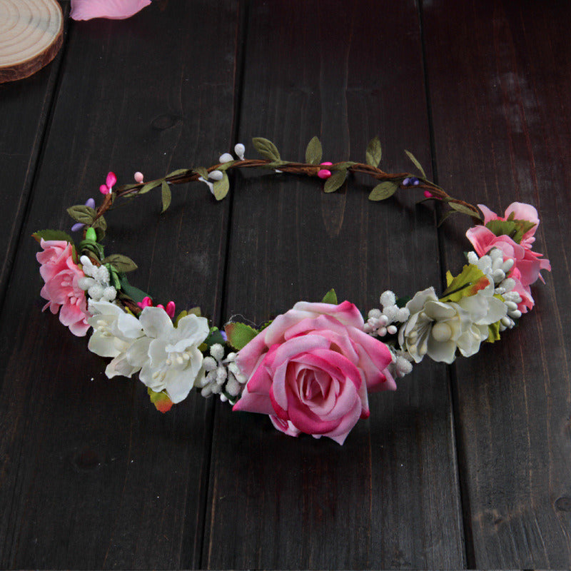 Female Headdress Rose Wreath Hair Hoop Bridesmaid Decoration