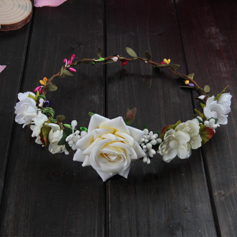 Female Headdress Rose Wreath Hair Hoop Bridesmaid Decoration