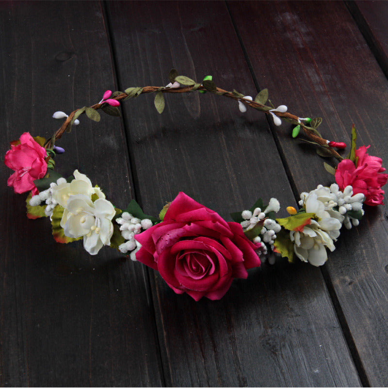 Female Headdress Rose Wreath Hair Hoop Bridesmaid Decoration