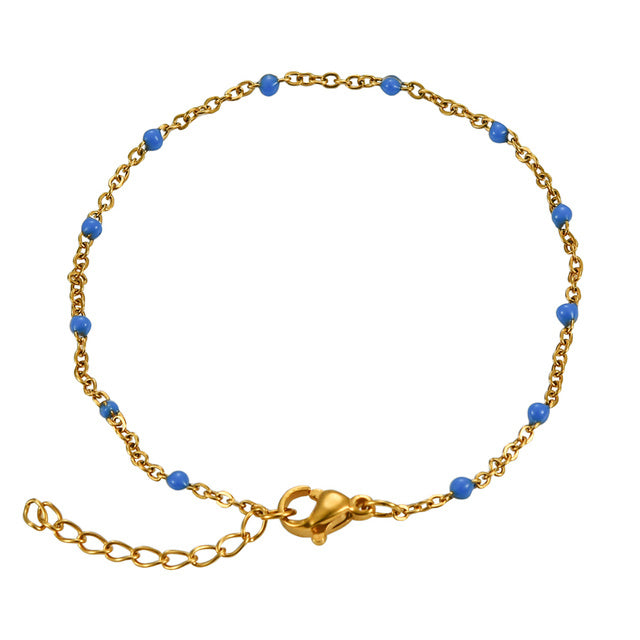 Fashion Stainless Steel Bracelets Gold Color Blue Red For Wo