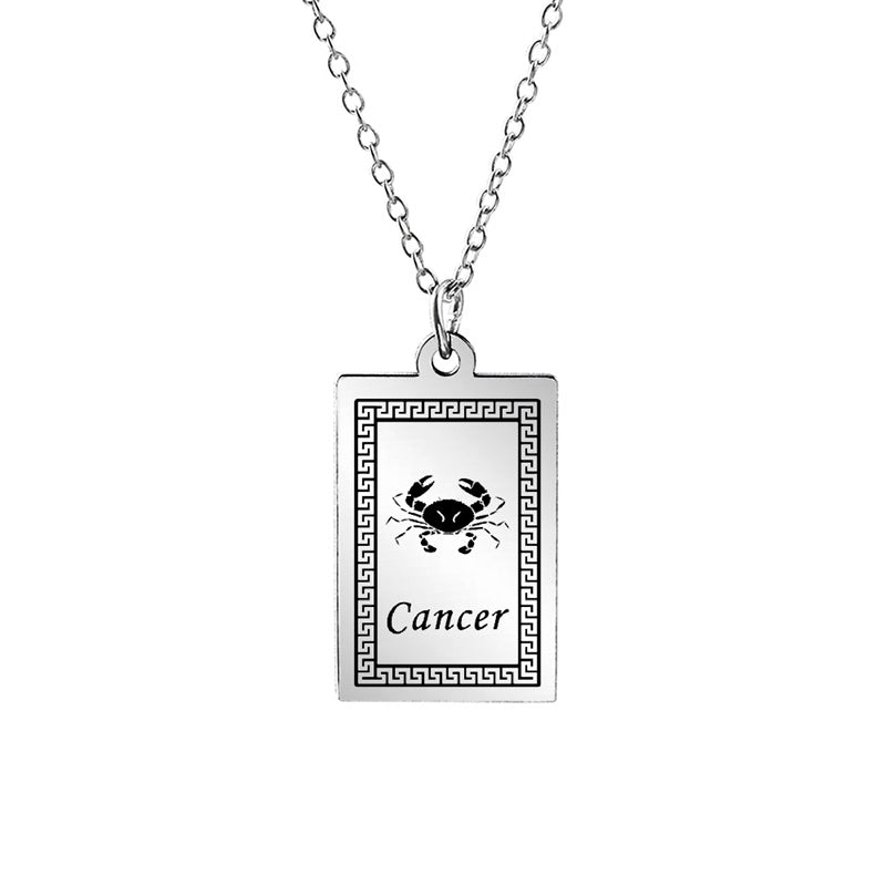 12 Zodiac Constellation Stainless Steel Pendant Necklace