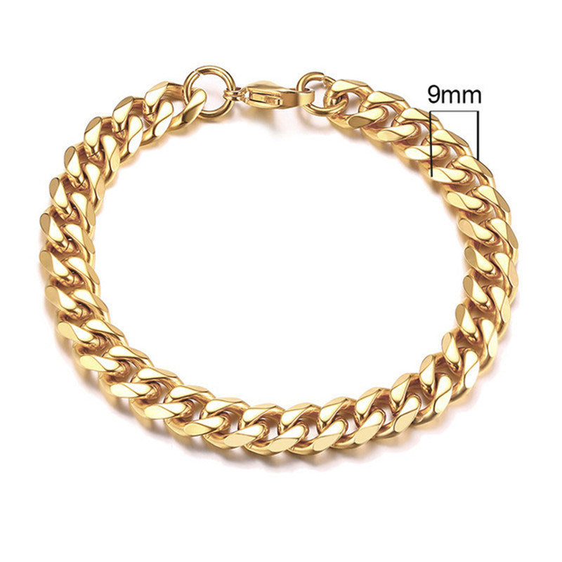 Men's Stainless Steel Gold Plated Handwork