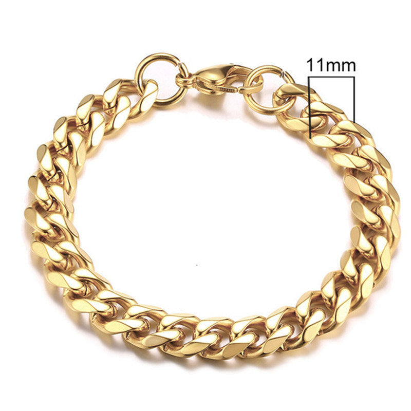 Men's Stainless Steel Gold Plated Handwork