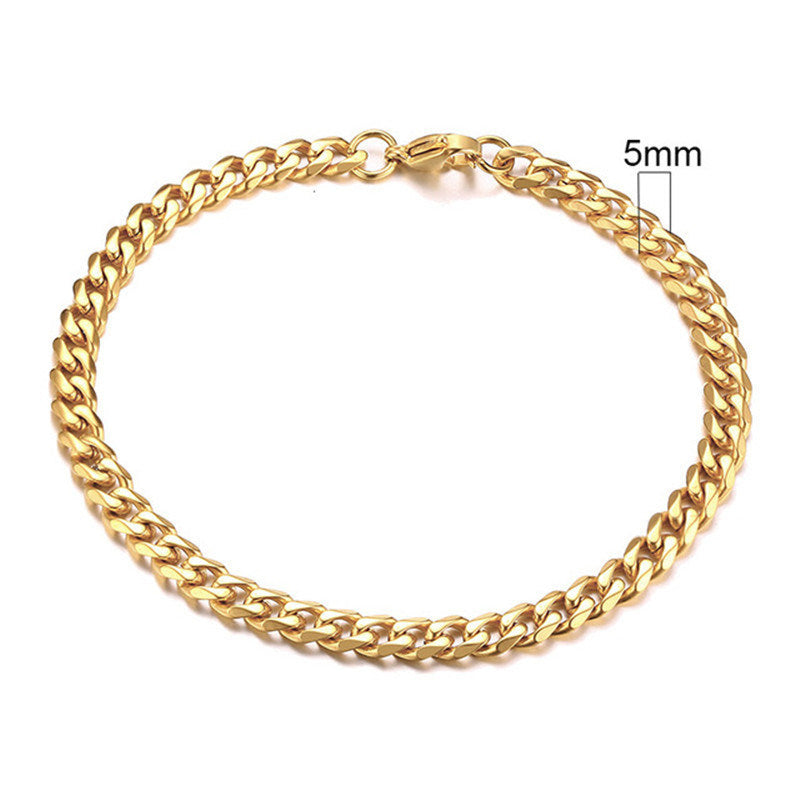 Men's Stainless Steel Gold Plated Handwork