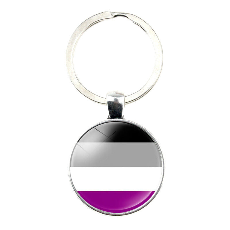 LGBT Rainbow Bar Time Gem Keychain