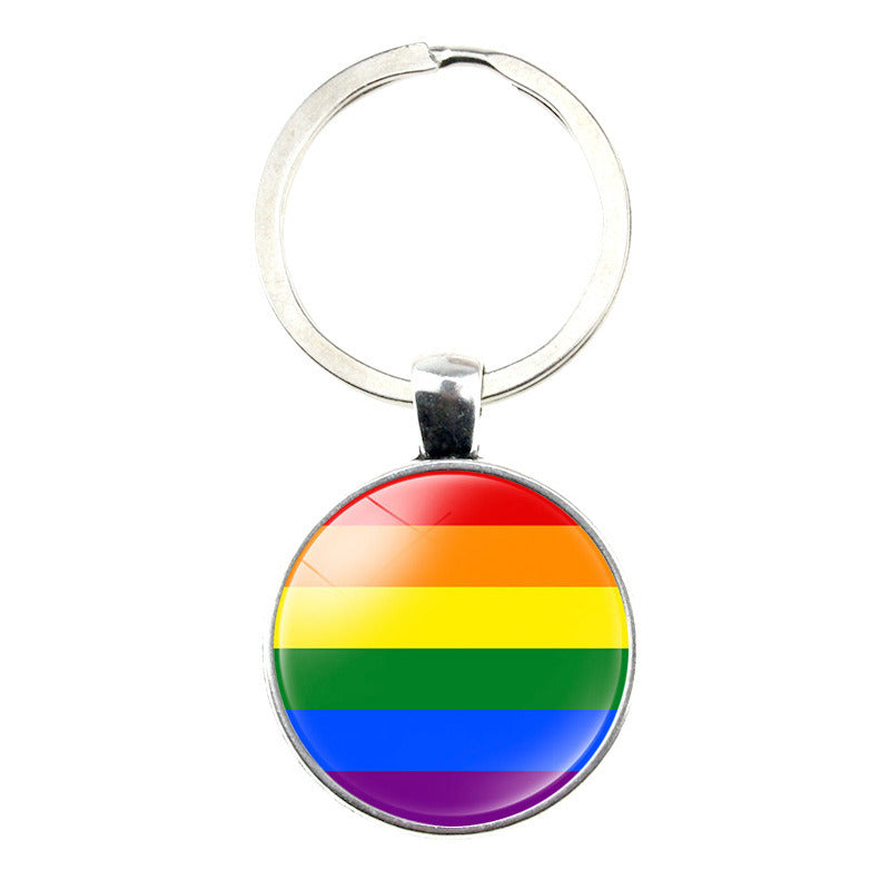 LGBT Rainbow Bar Time Gem Keychain