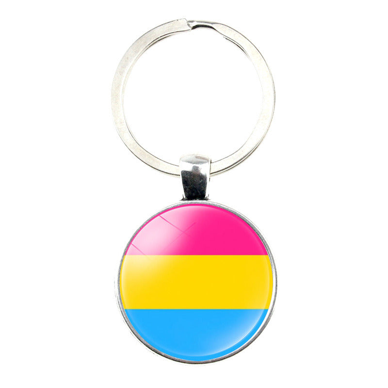 LGBT Rainbow Bar Time Gem Keychain