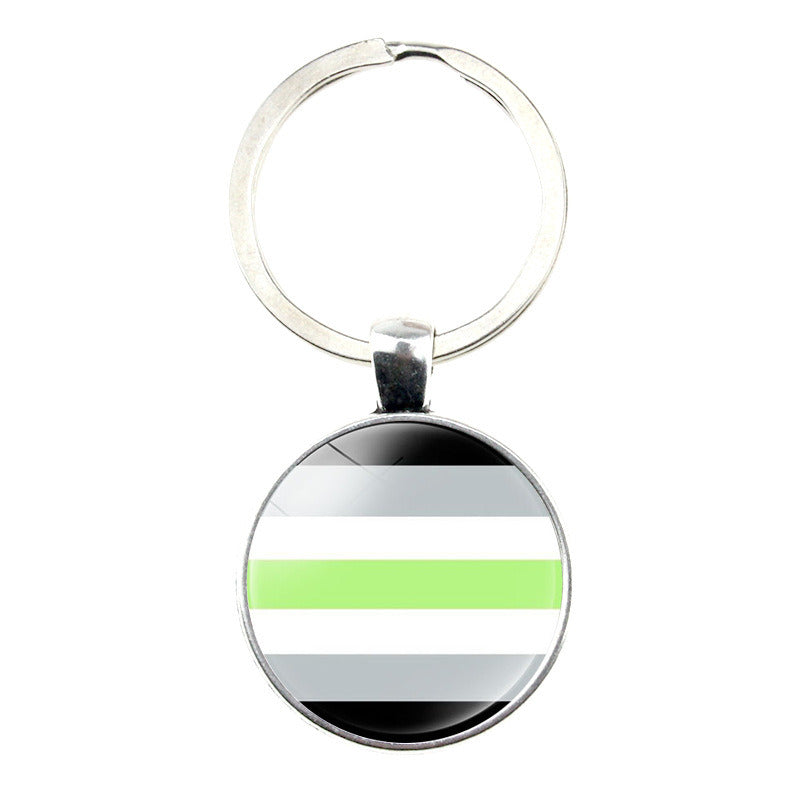 LGBT Rainbow Bar Time Gem Keychain