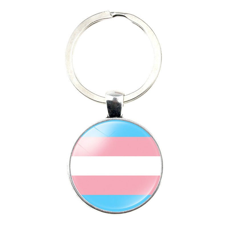 LGBT Rainbow Bar Time Gem Keychain