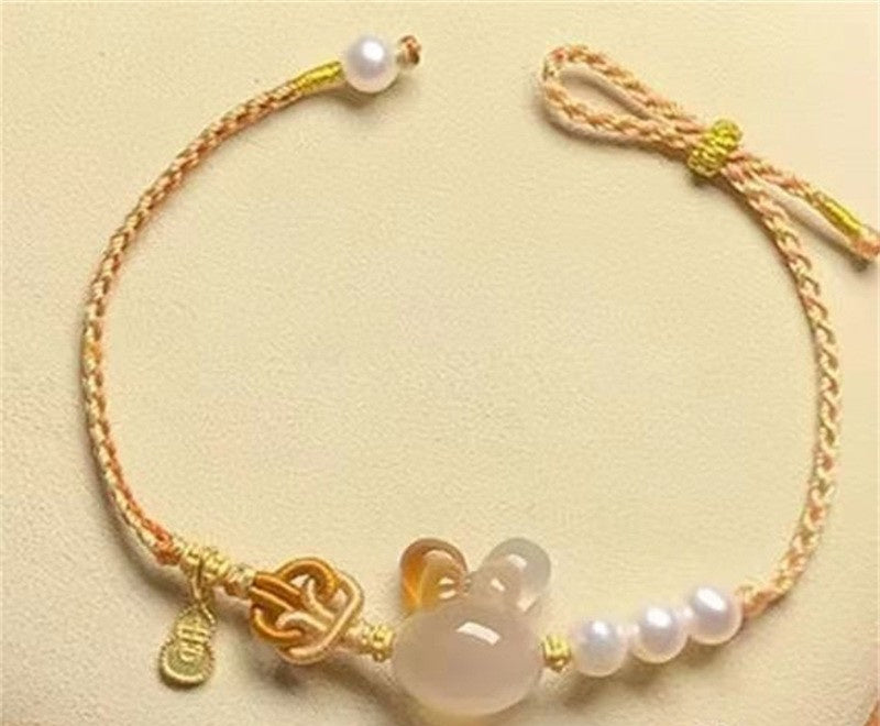 Crystal Clear Pearl Bracelet Cold Wind Niche Design