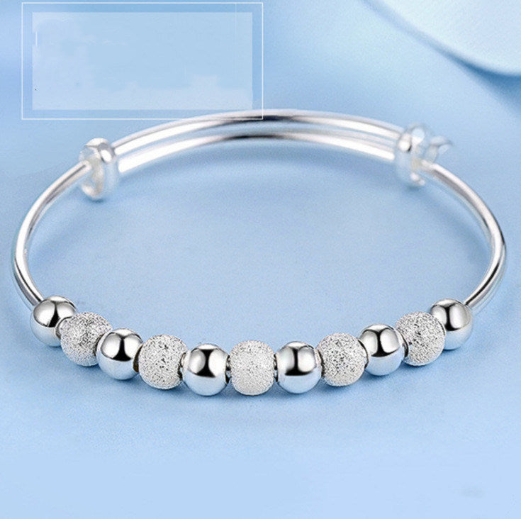 White Copper Silver Plated Changeable Beads Bracelet Women's Diet Balls Jewelry